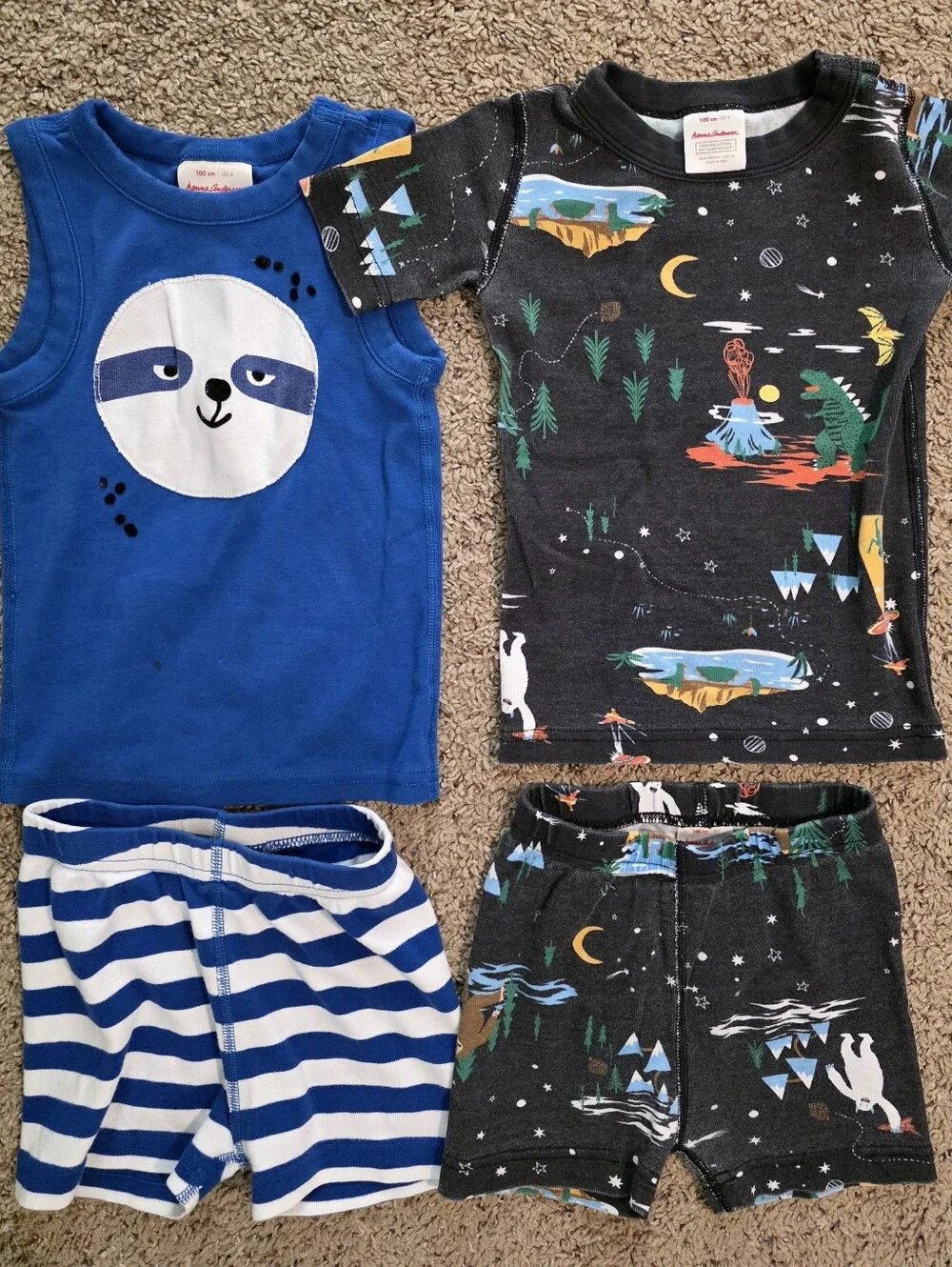 Hanna Andersson Boys Pajama Set of 2 size 100cm (US 4)